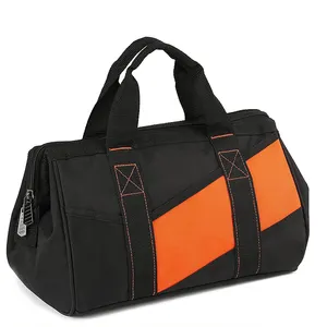 Free Sample 13-Inch Small Tool Bag, Wide Mouth Tool Bag with 12 Storage Pockets, Heavy Duty Orange Tool Tote Organizer