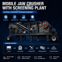 200x300 Mobiler Backenbrecher mit Vibrationssieb und Zuführung, Tragbare Steinbrech- und Siebanlage