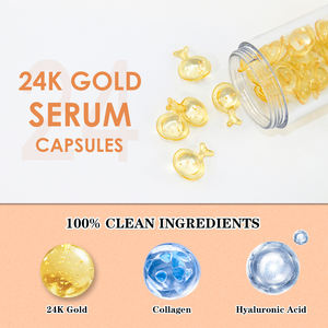 Beste Verkoop Collageen Hydraterende Capsules Serum Goud <span class=keywords><strong>24K</strong></span> Gezichts Bleken Huidverzorging Gezicht Etherische Olie <span class=keywords><strong>24K</strong></span> Goud Serum Capsules - Product Image 5