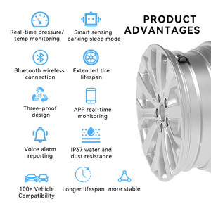 433เซ็นเซอร์ยางรถยนต์แบบวงกลมไร้สาย <span class=keywords><strong>TPMS</strong></span> TST ระบบตรวจสอบรถพ่วงจอภาพความดันลมยางโทรศัพท์ - Product Image 2