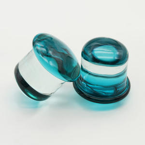 زوج واحد من موسعات الأذن الزجاجية القصيرة المستدقة 1.6-16 مم، أنفاق وسدادات لتمديد الأذن، مجوهرات ثقب الأذن ذات طابع شخصي - Product Image 4