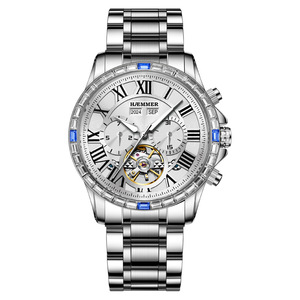 Montre mécanique automatique multifonctionnelle en acier inoxydable pour homme, calendrier perpétuel, 3 ATM, modèle spécial <span class=keywords><strong>Haimer</strong></span> pour le commerce extérieur - Product Image 4