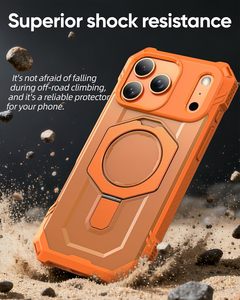 Custodia Magnetica per iPhone 17 Pro Max con Cavalletto, Protezione Anticaduta, Robusta, Design <span class=keywords><strong>Unicorno</strong></span> Scarabeo, Arancione - Product Image 4