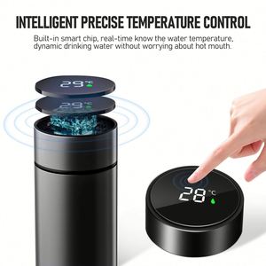 500ML Modern Design Thermos Vacuum Insulated Flask Stainless Steel <b>Smart</b> Water Bottle With Led Display - Product Image 3