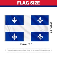 Drapeau du Québec (Canada) 90x150cm, directement de l'usine, bannière promotionnelle suspendue, résistant à la décoloration, drapeau extérieur en polyester