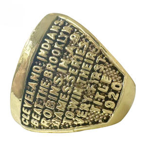 Cincin Kejuaraan Seri Dunia 1920 <span class=keywords><strong>Cleveland</strong></span> <span class=keywords><strong>Indians</strong></span> MLB, Perhiasan Olahraga Modis Berlapis Emas 18K dari Paduan Logam - Product Image 4