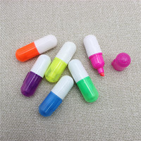 Promotion Mini surligneur stylos mignon dessin animé en forme de pilule marqueur pour étudiants papeterie fournitures de bureau marqueurs colorés