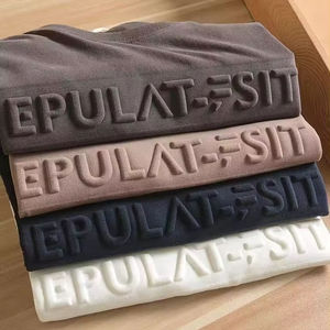 Camisetas con Logotipo Personalizado para Fabricantes de Ropa, Camisetas Orgánicas 100% Algodón para Hombre, Impresión 3D, Camisetas con Relieve Gráfico para Hombre - Product Image 2