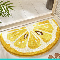 Tapis en fausse fourrure de cachemire imprimé numériquement à motifs fruités, absorbant l'eau, antidérapant, lavable à la main, style moderne et minimaliste, pour l'intérieur et l'extérieur