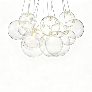 <span class=keywords><strong>Lampadario</strong></span> <span class=keywords><strong>a</strong></span> <span class=keywords><strong>sospensione</strong></span> personalizzabile con <span class=keywords><strong>paralume</strong></span> <span class=keywords><strong>a</strong></span> globo in vetro soffiato <span class=keywords><strong>a</strong></span> bocca <span class=keywords><strong>per</strong></span> interni - Product Image 1