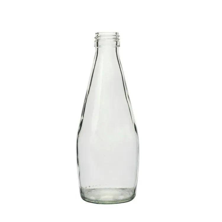 Fabrika 290ml 330ml boş şeffaf cam içecek meyve suyu şişesi cam fesleğen tohum için fesleğen tohumu içeceği vida üst boş cam şişe
