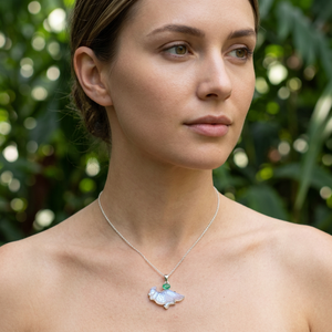 Natural Rainbow Moonstone & <b>Emerald</b> Bird Pattern <b>Pendant</b> 925 Sterling Silver Handmade Fine Gemstone Jewelry Wholesale Supplier - Product Image 6