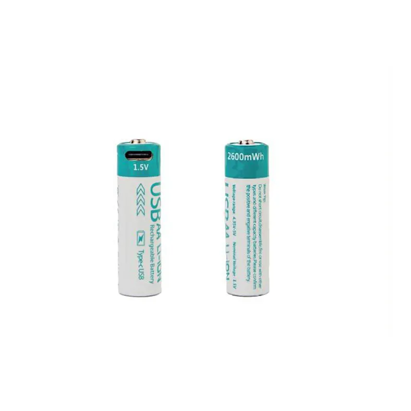 Geselecteerde Kwaliteit Materialen Hoge Kwaliteit Usb C Oplaadbare Batterij 1.5V Dubbele Batterij Lithium 1.5V Opladen