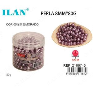 Perle Ilan Perla 8mm 80g Viola Scuro per Creazioni di Abbigliamento - Product Image 3
