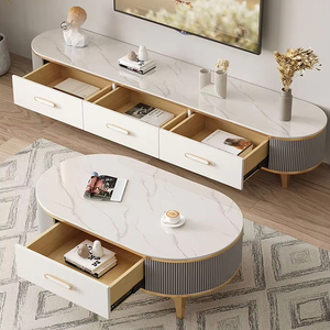 Modern Tv Wall Units Led Light mobile Tv in legno <span class=keywords><strong>soggiorno</strong></span> mobile TV rettangolare stand mobili con tavolino - Product Image 5
