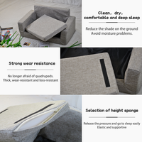 Cama Ortopédica de Lujo para Perros Petopia, Hecha a Mano con Espuma Viscoelástica, con Forro de Lino y Fibra, Desmontable y Lavable