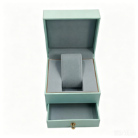 Boîte cadeau de luxe carrée à double couche pour montres et bijoux, avec tiroir, en papier écologique de qualité supérieure, coussin en velours et garniture or rose
