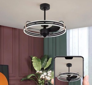 Ventilador de techo LED moderno de estilo nórdico para oficina, hogar, sala de estar, comedor, dormitorio, 5 controles remotos de vidrio para uso en interiores - Product Image 5