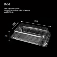 Boîte d'emballage rectangulaire transparente pour gâteau au fromage glacé, mousse, boîte de conditionnement en plastique PET transparent avec couvercle