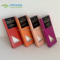 Boîte en papier pour barre chocolatée avec fenêtre d'affichage et UV sélectif, impression dorée personnalisée, lamination mate de luxe, qualité alimentaire, fermeture à rabat