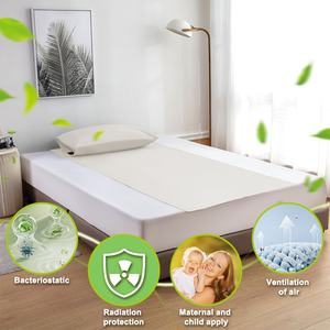 Drap plat antibactérien brodé en mélange de coton durable 400TC, écologique, toutes saisons, pour la maison, l'hôpital et l'hôtellerie - Product Image 1