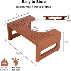 Inodoro de madera de bambú plegable, taburete para caca <span class=keywords><strong>en</strong></span> cuclillas, Orinal <span class=keywords><strong>en</strong></span> cuclillas, bueno para la salud del <span class=keywords><strong>colon</strong></span>, estreñimiento y hemorroides - Product Image 3