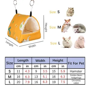 1pc Cute Print Vogel bett Mini Käfig Kaninchen Eichhörnchen Matte Meers chweinchen Nest Hamster Haus Kleintier Schlaf bett Haustier Hänge käfig - Product Image 3