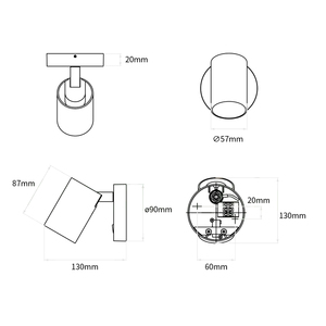 <span class=keywords><strong>Ascoli</strong></span>, lámpara de pared de un solo interruptor, apliques de pared Led negros posmodernos para cabecera con interruptor de encendido y apagado para dormitorio, sala de estar - Product Image 4