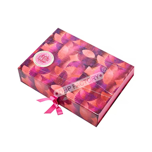 Caja de Regalo Plegable de Papel con Impresión Personalizada, Caja de Embalaje de Lujo con Tapa, Caja Plegable de Alta Calidad con Lazo de Cinta para Zapatos - Product Image 1