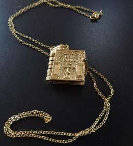 Collana Islamica Allah Musulmana con Medaglione Portafoto in Oro, Gioielli Religiosi Islamici, Ciondolo Apribile con <span class=keywords><strong>Libro</strong></span> del Corano - Product Image 6