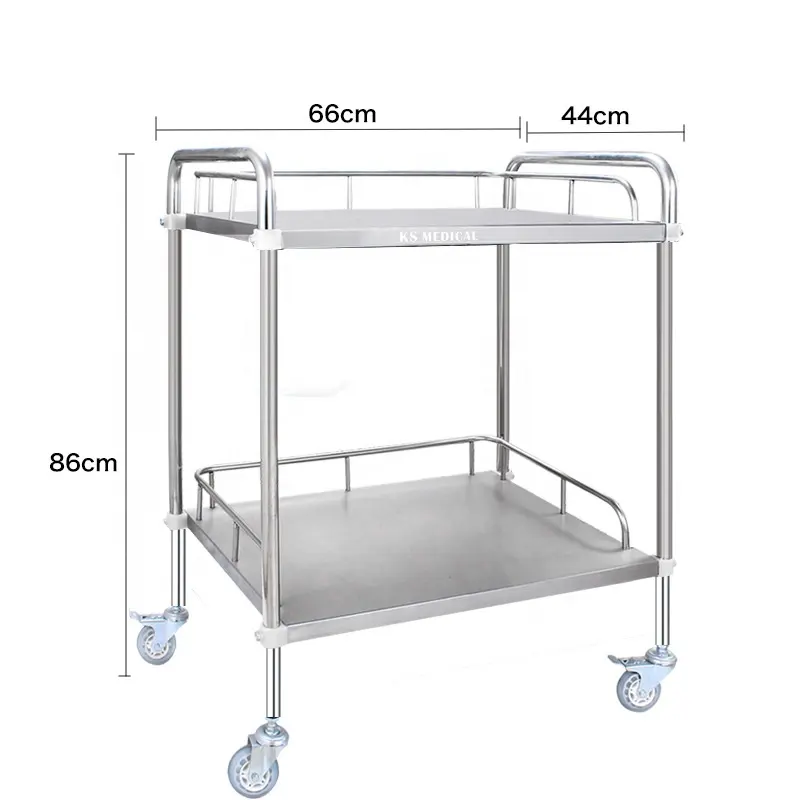 Ksmed Medische Trolley Rvs Instrument Trolley Dubbele Lade Ziekenhuis Crash Winkelwagen Medische Trolley Prijs