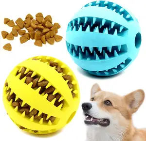 Jouet Puzzle en caoutchouc Indestructible, jouet interactif pour chien, boule à mâcher