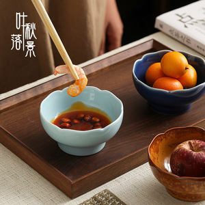Juego de tazones de cerámica con forma de flor para postres, aperitivos, fiestas de té, platos para servir con revestimiento, origen Dehua - Product Image 3