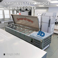 Soardragon Saladette/Salad Bar persiapan kulkas meja pendingin atas Sandwich kereta bawah tanah