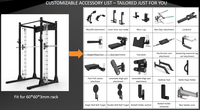 W6150-P7 Nouvelle Arrivée Accessoire Smith Machine Compatible avec Half Rack, Power Cage pour la Musculation à Domicile