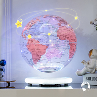 Globe magnétique lévitant en plastique de 20 cm avec lumière LED, ornement de bureau, veilleuse créative, cadeau pour la décoration de la maison et du bureau
