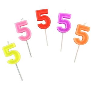 Bougies numérotées Xi Peptide, 5 décorations colorées pour gâteau d'anniversaire, en paraffine - Product Image 1