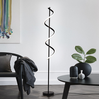 Nouvelle lampe sur pied moderne en aluminium avec design tourbillon unique pour chambre à coucher et salon