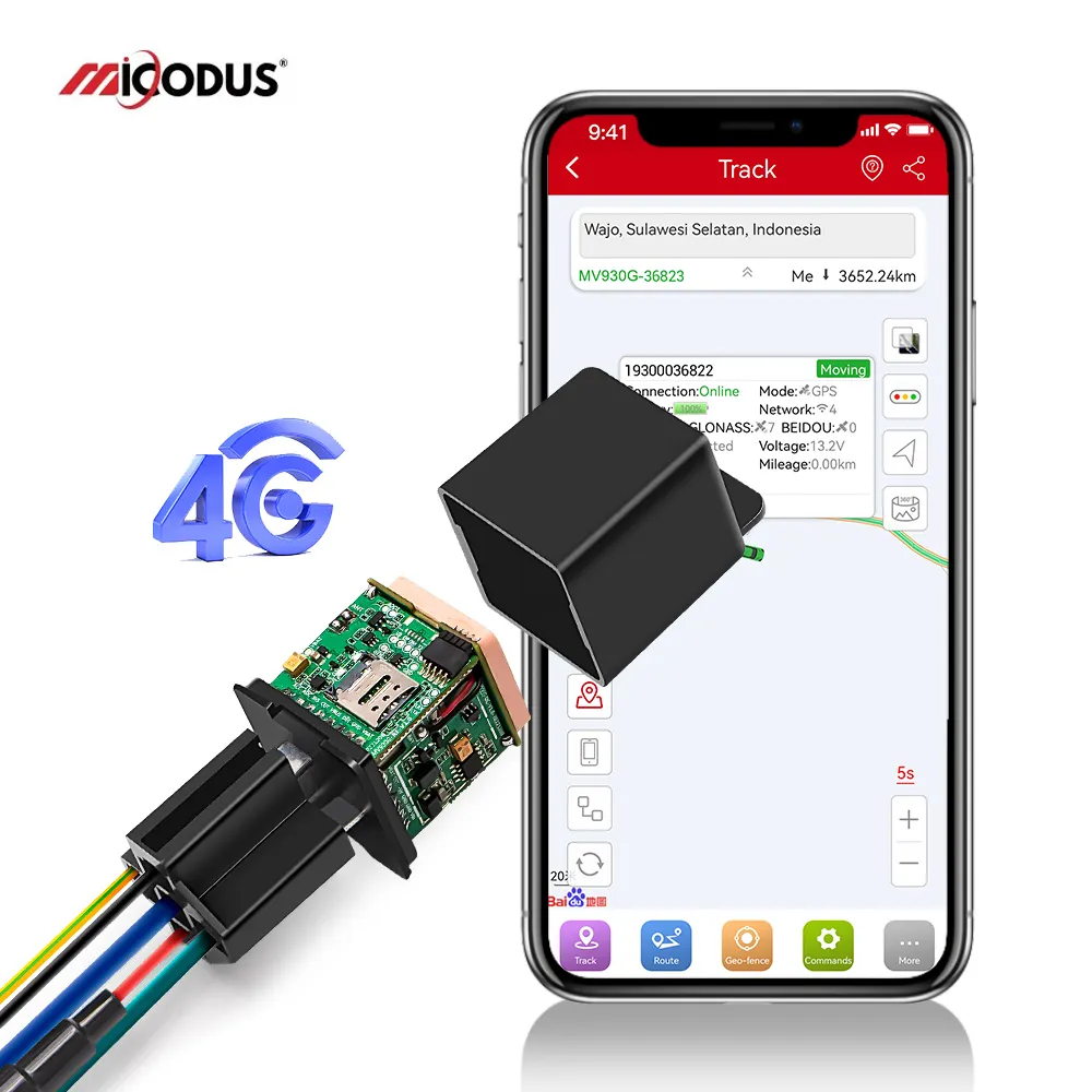 MiCODUS MV930G Anti hırsızlık izleme sistemi röle tipi gizli 4G motosiklet GPS takip cihazı araba alarmları Mini GPS takip cihazı casus