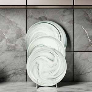 Set di <span class=keywords><strong>piatti</strong></span> da pranzo in porcellana in marmo sostenibile personalizzabile per ristoranti di casa hotel in <span class=keywords><strong>ceramica</strong></span> per <span class=keywords><strong>piatti</strong></span> da torta in <span class=keywords><strong>ceramica</strong></span> - Product Image 1