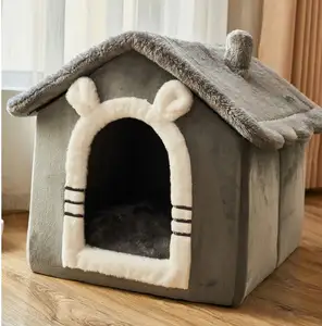 Servizio Dropshipping per casa per cani da interno pieghevole inverno caldo sigillo stereoscopico tipo pet Dog soft bed Pet dog Bed House