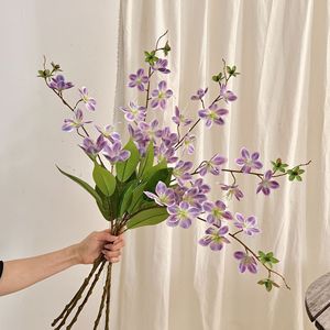 Fleurs artificielles de jasmin Yasunobu, branche unique en PVC, blanc, rose, violet, pour décoration de mariage et de maison - Product Image 3