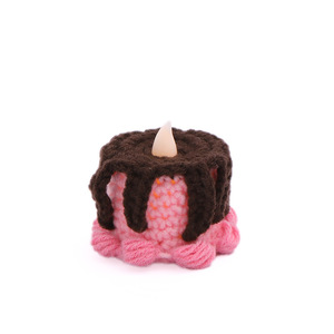 Pasteles navideños de ganchillo hechos a mano y velas luminosas, éxito de ventas transfronterizo. Hilo de ganchillo hecho a mano y personalizado - Product Image 5