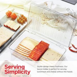 Speck behälter für Kühlschrank (2er Pack) Kühlschrank Vorrats behälter Käse Vorrats behälter Speck halter Cold Cuts Fleischs parer - Product Image 5