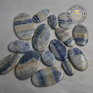 บลูเชลไลต์คาโบชองคัดสรรพิเศษ พลอยกึ่งมีค่าธรรมชาติสำหรับทำเครื่องประดับ หินบลูเชลไลต์ฟิกเกตสำหรับเธอ - Product Image 3