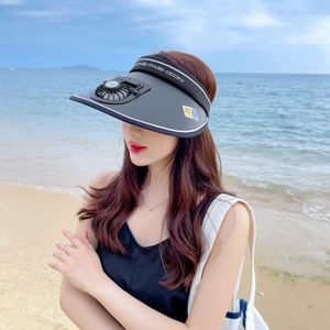 หมวกกันแดด PVC รุ่นใหม่สำหรับฤดูร้อน UPF 50+ สำหรับผู้หญิง พัดลมขนาดใหญ่แบบชาร์จ USB ปรับได้ เหมาะสำหรับเล่นกีฬา ปั่นจักรยาน และใช้งานกลางแจ้งทุกวัน - Product Image 3