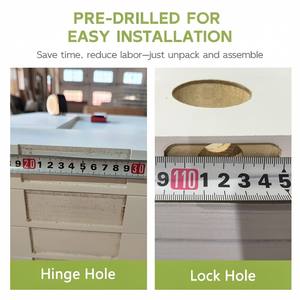 Puerta de 2 Paneles de 30 x 80 Pulgadas, Puerta de Madera MDF con Revestimiento de Polímero, Puerta Moderna con Acabado Blanco para Interiores de Viviendas - Product Image 6