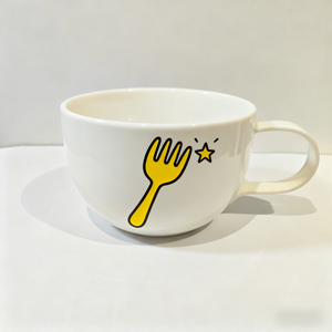 Custom Handpainted Ceramic Coffee Mug - Personalized Porcelain Fork Design for Unique Gifts