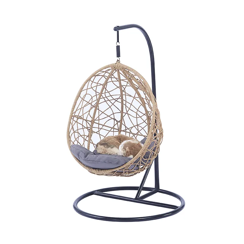 Petdom Hand Made Wicker Warm Comfortable Modern Cat Bed Basket Swinging Pet House Nest for Small Dog Cat with Cushion