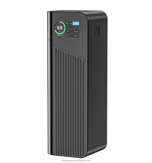 27000mAh High Capacity Ultra Slim Power Bank DC5521 12V/16.5V/20V/24V Output PD100W OLED Fast Charging Triple USB for CPAP